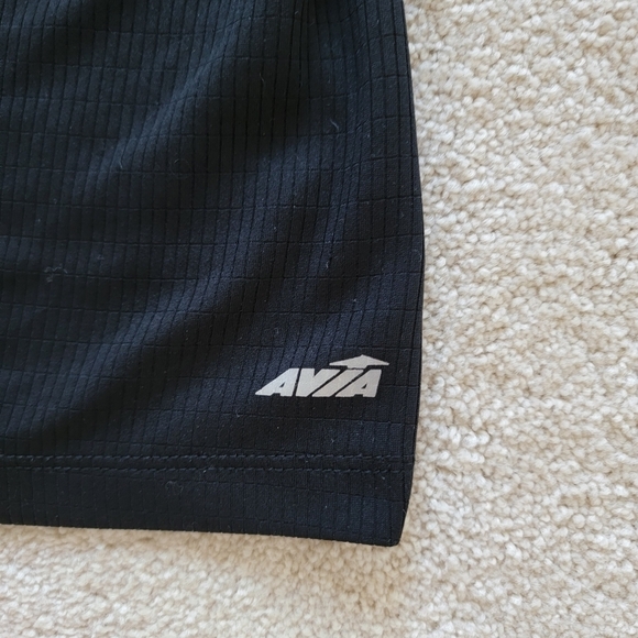 Avia Black and Gray Strappy Racer Back Tank Ribbed Exercise Workout Tank Top - Picture 2 of 6